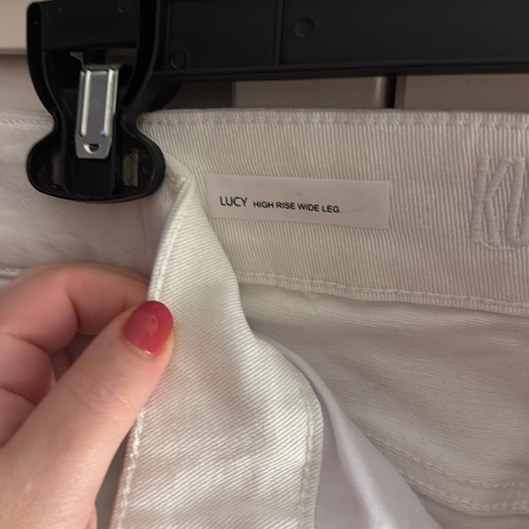 Kut from the Kloth White Denim Jeans High Rise Wide Leg Lucy Size 14W NWOT - Picture 3 of 7